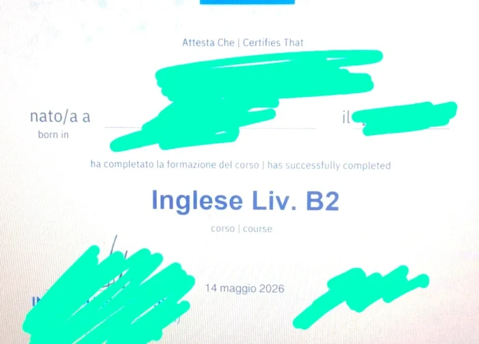 Esempio di attestato di frequenza MUSA da allegare al ticket per la convalida dell'esame di inglese Pegaso